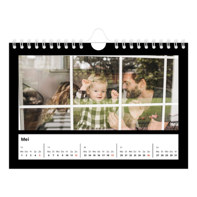 Fotokalender A5 — Foto in zwart kader [Mei]