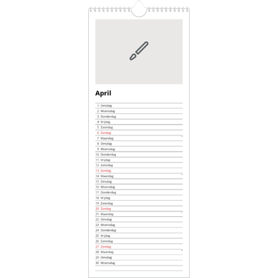 Smalle kalender  — Ontwerp je eigen fotoproduct [April]