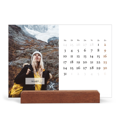 Bureaukalender met houten standaard  — Klassieke kalender [Maart]