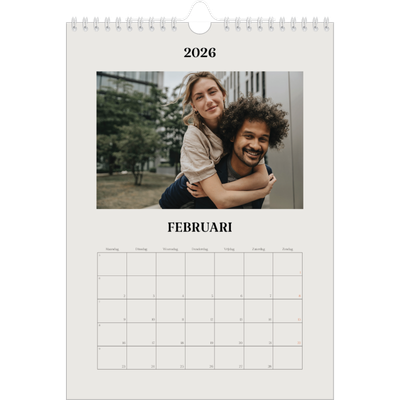 Fotokalender A4 (20 x 30 cm) — Simpel ivoor [Februari]