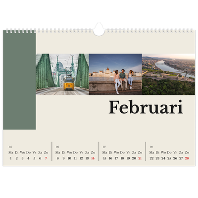 Fotokalender A3 — Bezienswaardigheden van de wereld [Februari]