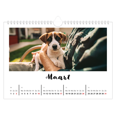 Fotokalender A4 — Handgeschreven letters [Maart]