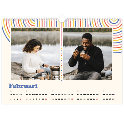Fotokalender A3 — Retro strepen [Februari]
