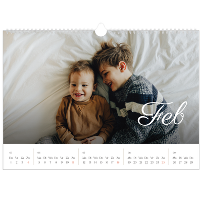 Fotokalender A3 — Handgeschreven maanden [Februari]