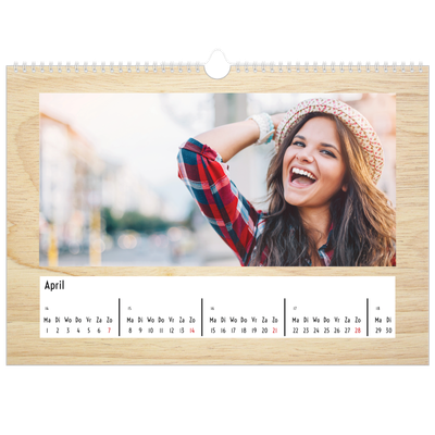 Fotokalender A3 — Houtpatroon [April]