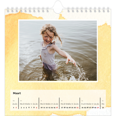 Jaarkalenders vierkant — Aquarel achtergronden [Maart]