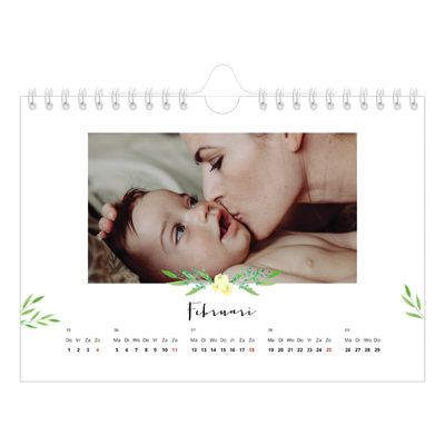 Fotokalender A5 — Bloemen illustraties [Februari]