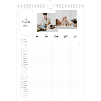 A4 Familieplanners — Grootse plannen - gezinsplanner 5 personen [Maart]