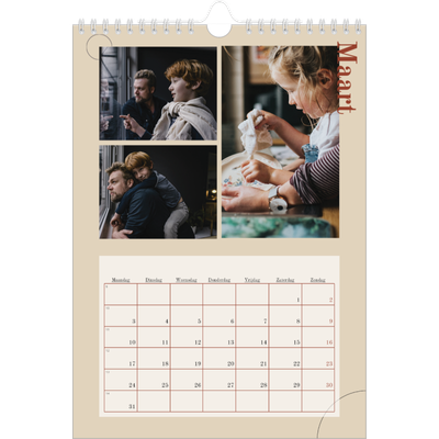 Fotokalender A4 (20 x 30 cm) — Asymmetrische tekst [Maart]