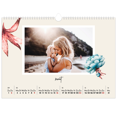 Fotokalender A3 — Geverfde bloemen [Maart]