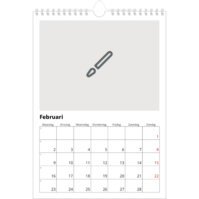 Fotokalender A4 (20 x 30 cm) — Ontwerp je eigen fotoproduct [Februari]