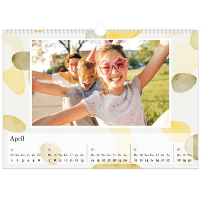 Fotokalender A3 — Aquarel vlekkenpatroon [April]