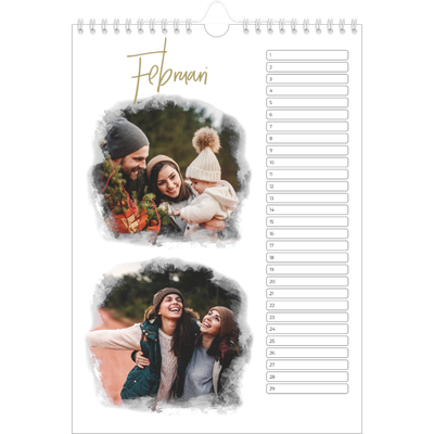 Verjaardagskalenders A4 — Foto-effecten [Februari]