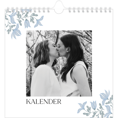 Jaarkalenders vierkant — Elegant bloemig [omslag]