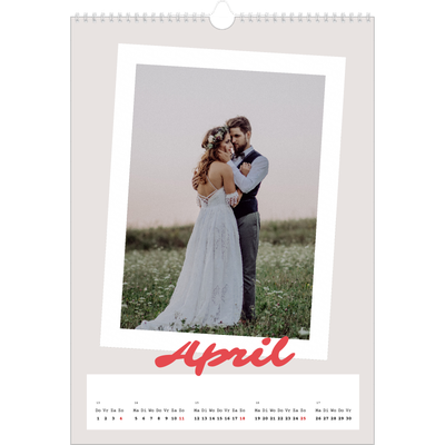 A3 Jaarkalenders — Karmijnrode handtekening [April]