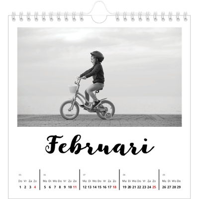 Jaarkalenders vierkant — Handgeschreven letters [Februari]