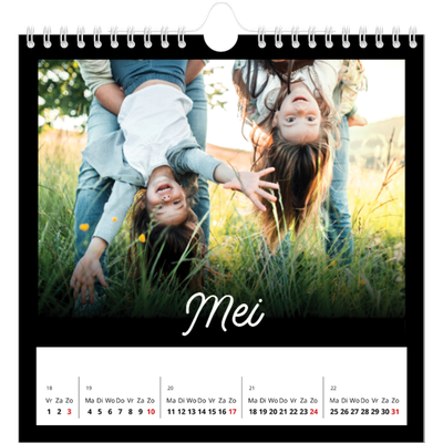 Jaarkalenders vierkant — Zwart [omslag]