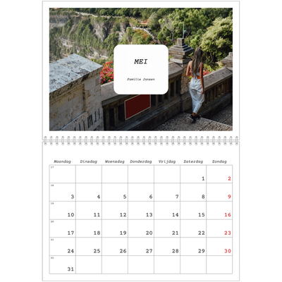 Fotokalender A4 Dubbel (30 x 40 cm) — Het hele verhaal [Mei]