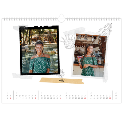 Fotokalender A3 — Plakboek flair [Mei]