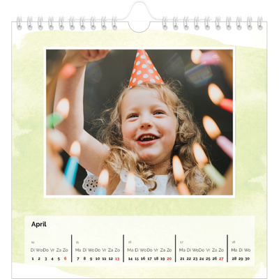 Jaarkalenders vierkant — Aquarel achtergronden [April]