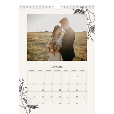 Fotokalender A4 (20 x 30 cm) — Inkt & klimop [Januari]