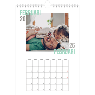 Fotokalender A4 (20 x 30 cm) — Dubbele tekst [Februari]