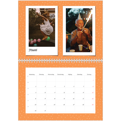 Fotokalender A4 Dubbel (30 x 40 cm) — Snapshots in felle kleuren [Maart]
