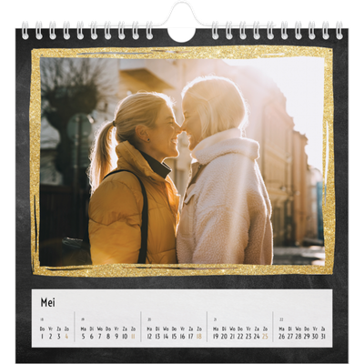 Jaarkalenders vierkant — Foto in glitterrand [omslag]