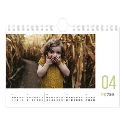 Fotokalender A5 — Maandnummers [April]