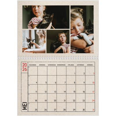 Fotokalender A4 Dubbel (30 x 40 cm) — Craft stempel effect [omslag]
