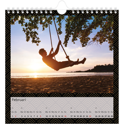 Jaarkalenders vierkant — Geometrisch [Februari]