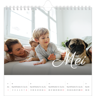 Jaarkalenders vierkant — Handgeschreven maanden [omslag]