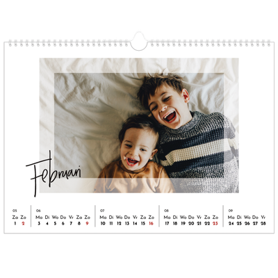Fotokalender A3 — Transparante kaders [Februari]