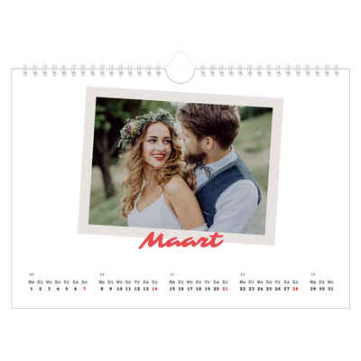 Fotokalender A4 — Karmijnrode handtekening [Maart]