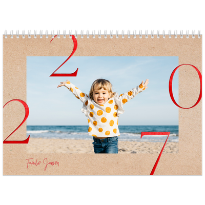 Fotokalender A4 Dubbel (30 x 40 cm) — Rode stippen [omslag]