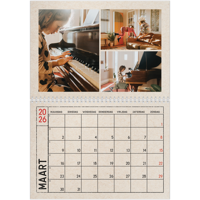 Fotokalender A4 Dubbel (30 x 40 cm) — Craft stempel effect [Maart]