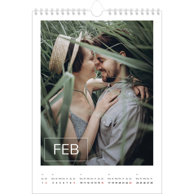 Fotokalender A4 (20 x 30 cm) — Overlay van datumvak [Februari]