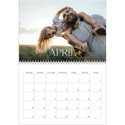 Fotokalender A4 Dubbel (30 x 40 cm) — Twaalf grote maanden [April]