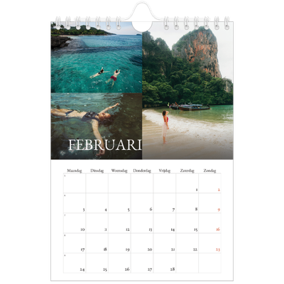 Fotokalender A5 — Eenvoudige letters [Februari]