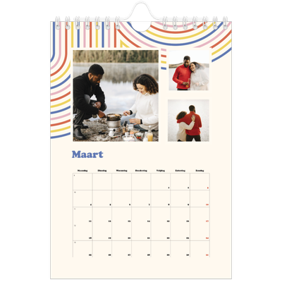 Fotokalender A5 — Retro strepen [Maart]