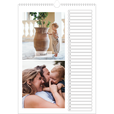 Verjaardagskalenders A3 — Klassieke kalender [Maart]