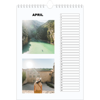 Verjaardagskalenders A4 — Eenvoudige foto [April]