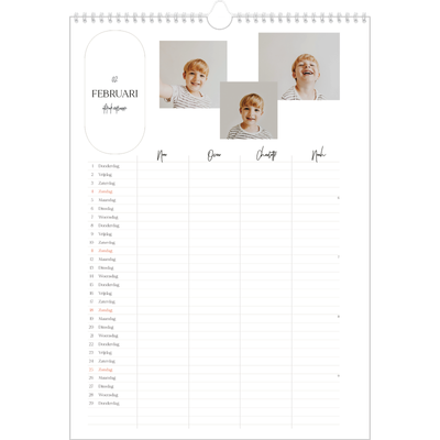 A3 Familieplanners — Grootse plannen - gezinsplanner 4 personen [Februari]