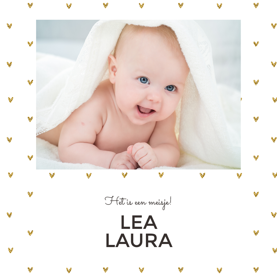 Uitnodigingen — Gouden hartjes