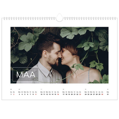 Fotokalender A3 — Overlay van datumvak [Maart]