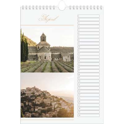 Verjaardagskalenders A4 — Goudschrift banner [April]
