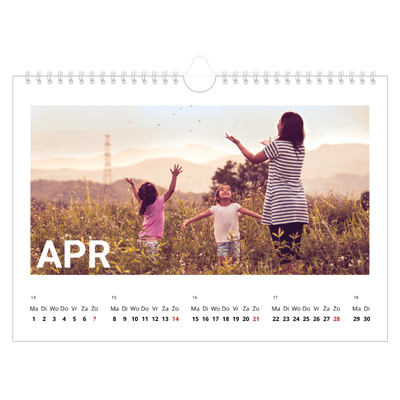 Fotokalender A4 — Grote maandaanduiding [April]