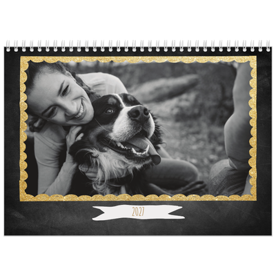 Fotokalender A4 Dubbel (30 x 40 cm) — Foto in glitterrand [omslag]