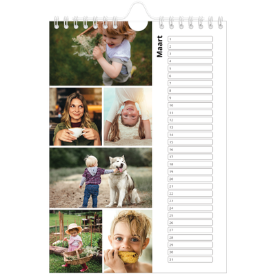 Fotokalender A5 — Collage in blokkenpatroon [Maart]