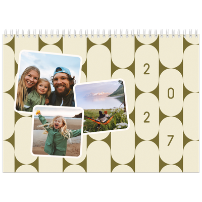 Fotokalender A4 Dubbel (30 x 40 cm) — Retro patronen [omslag]